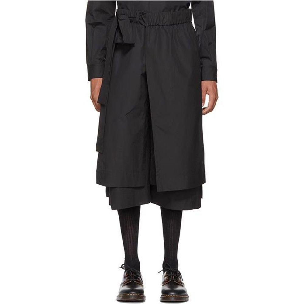 Street Fashion Korea - Mens Trousers Dark Belt Y2k Layered