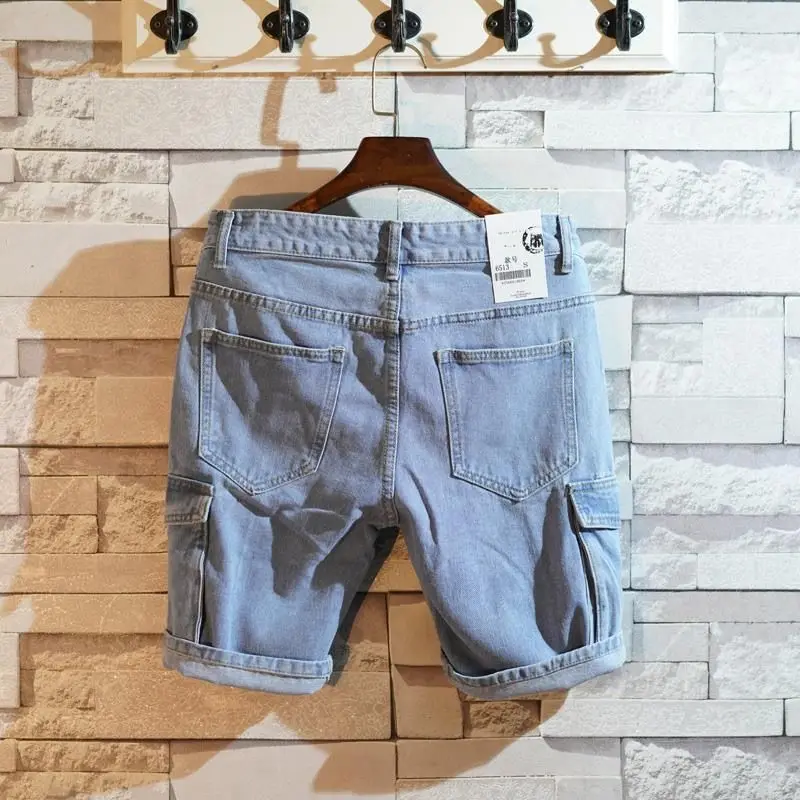 Street Fashion Jeans Men - Loose Straight Short Jeans Pants for