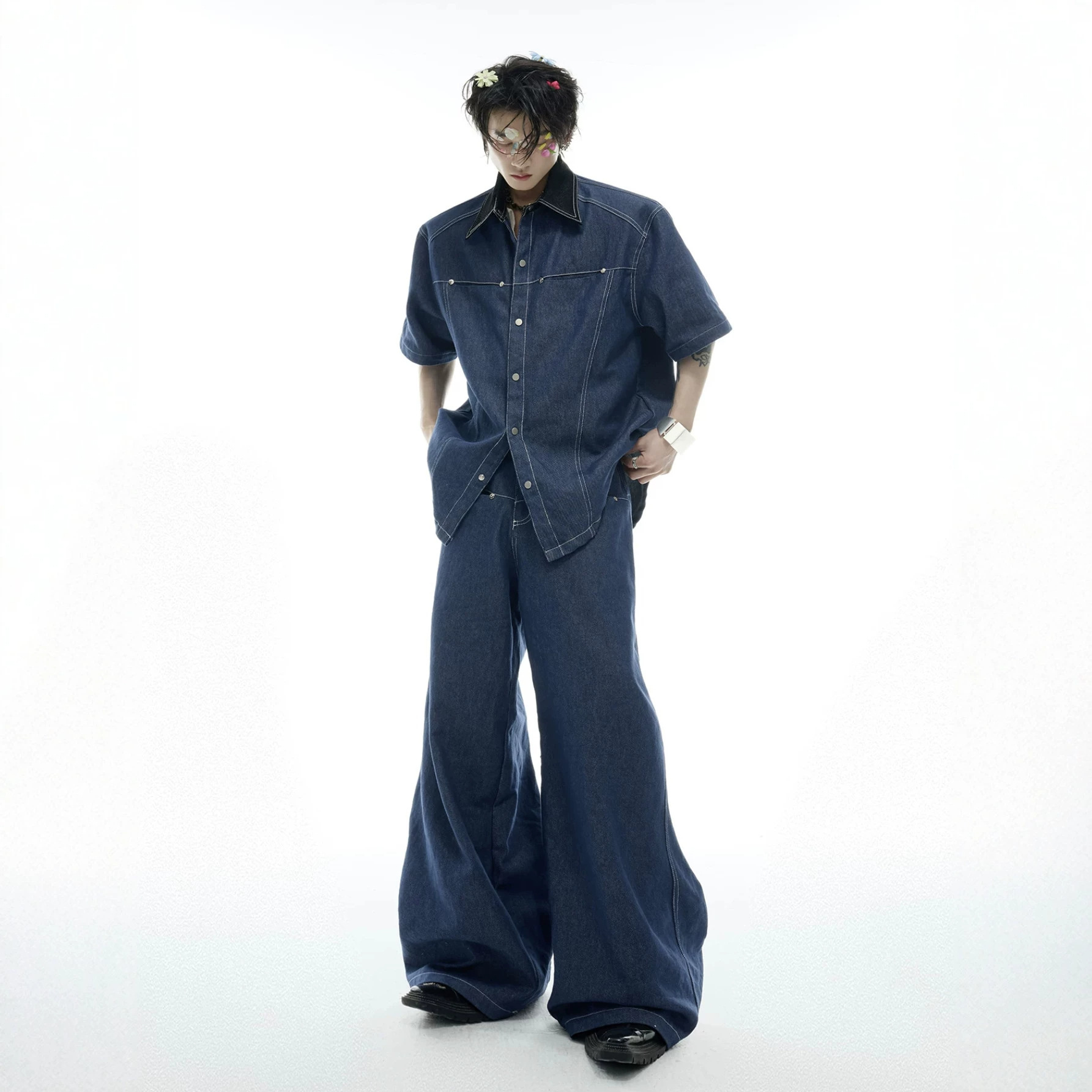 Street Fashion Jeans Men - Summer Men's Denim Matching Set American