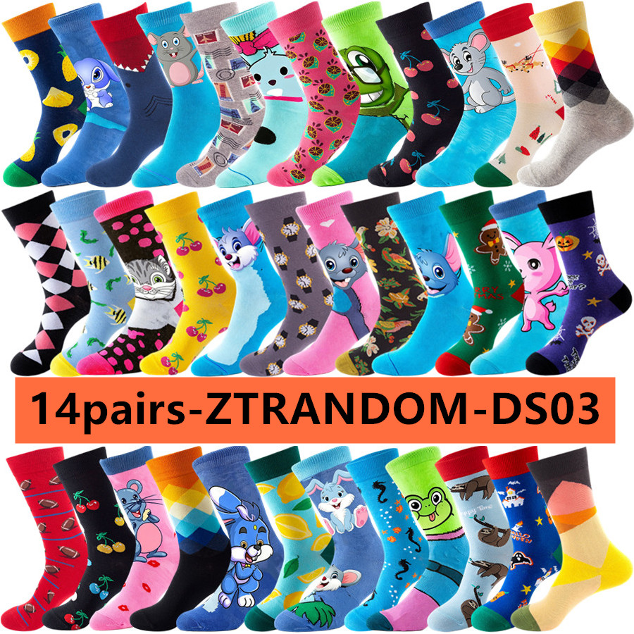 Street Fashion Hip Hop - 14pairs Anime Casual Crew Socks Men