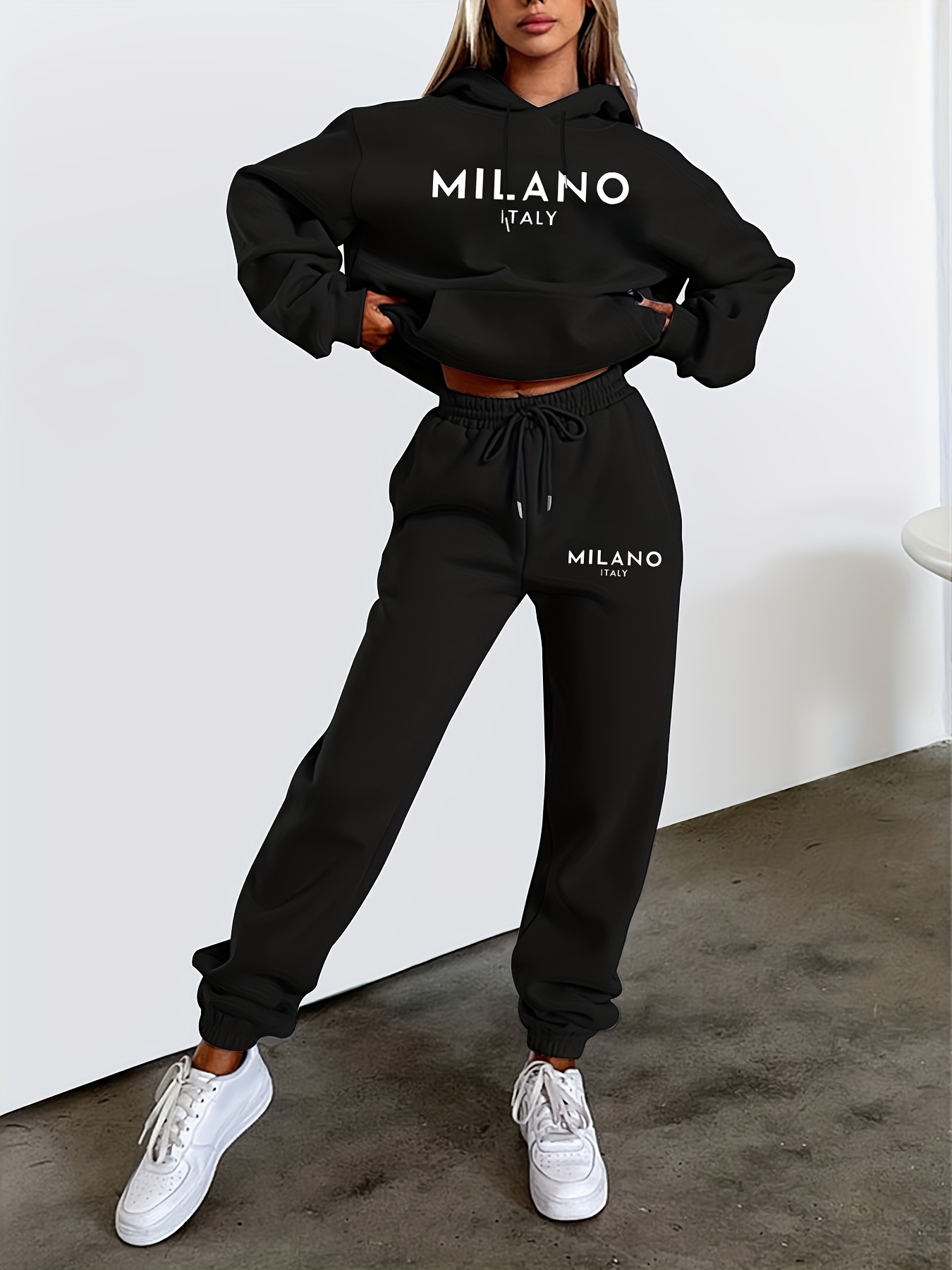 Street Fashion Milano - Women's Autumn/Winter Hoodie+Sports Pants Set Street