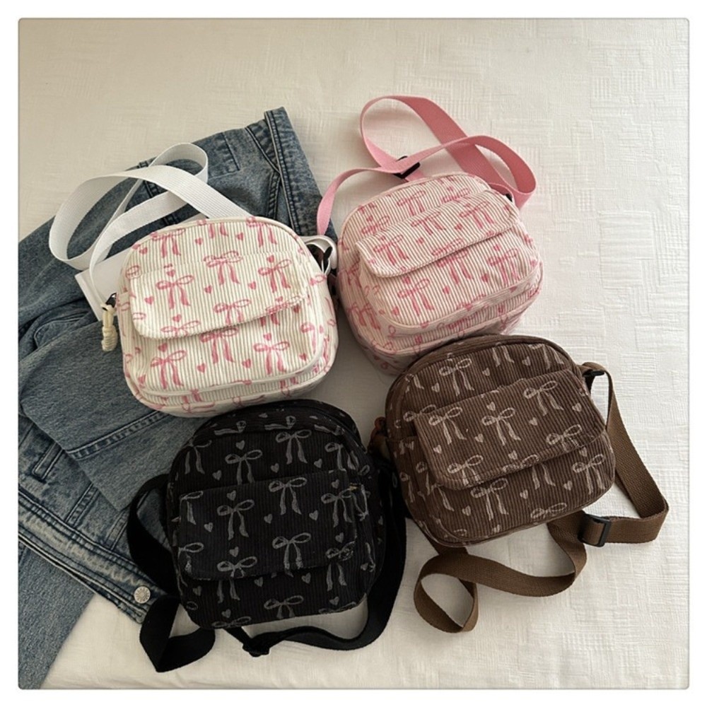 Street Fashion Korean - Women's Corduroy Small Shoulder Bag Teenager