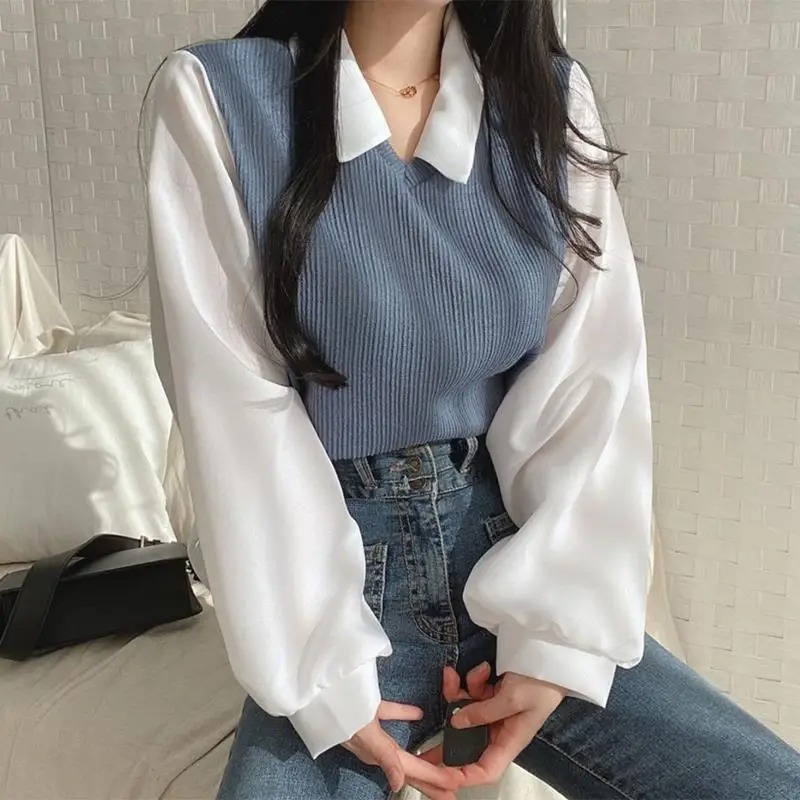 Street Fashion Korea - Summer Blouse Women Korean Style False