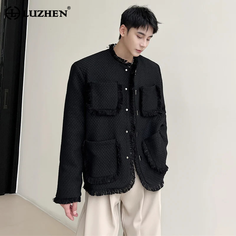 Street Fashion Reviews - LUZHEN Original Pockets Elegant Burr Design