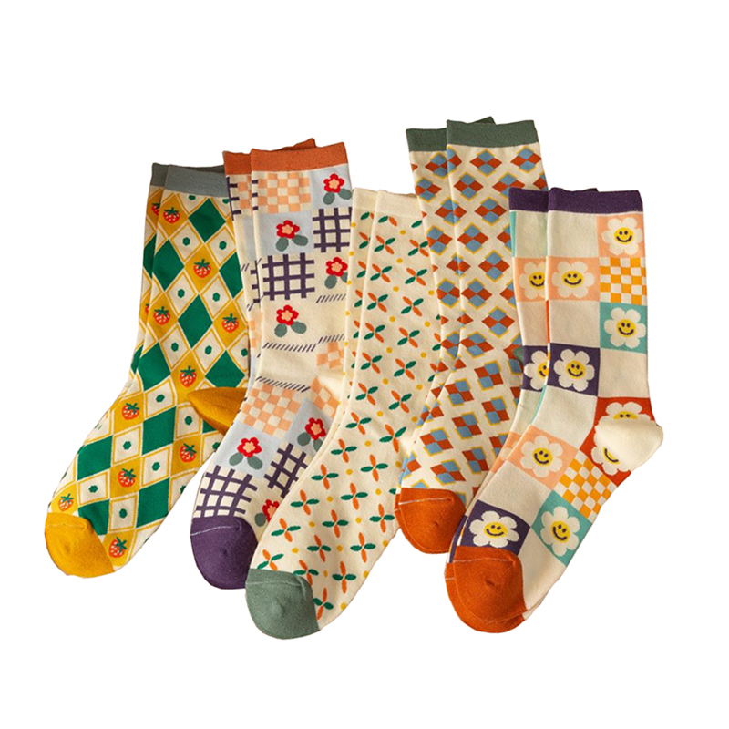 Street Fashion Korea - 5 Pair Print Cute Long Winter