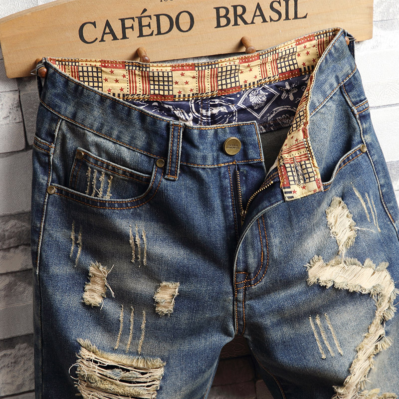 Ripped Hip-hop Denim Shorts Me - đánh giá và giá Street Fashion Jeans Men