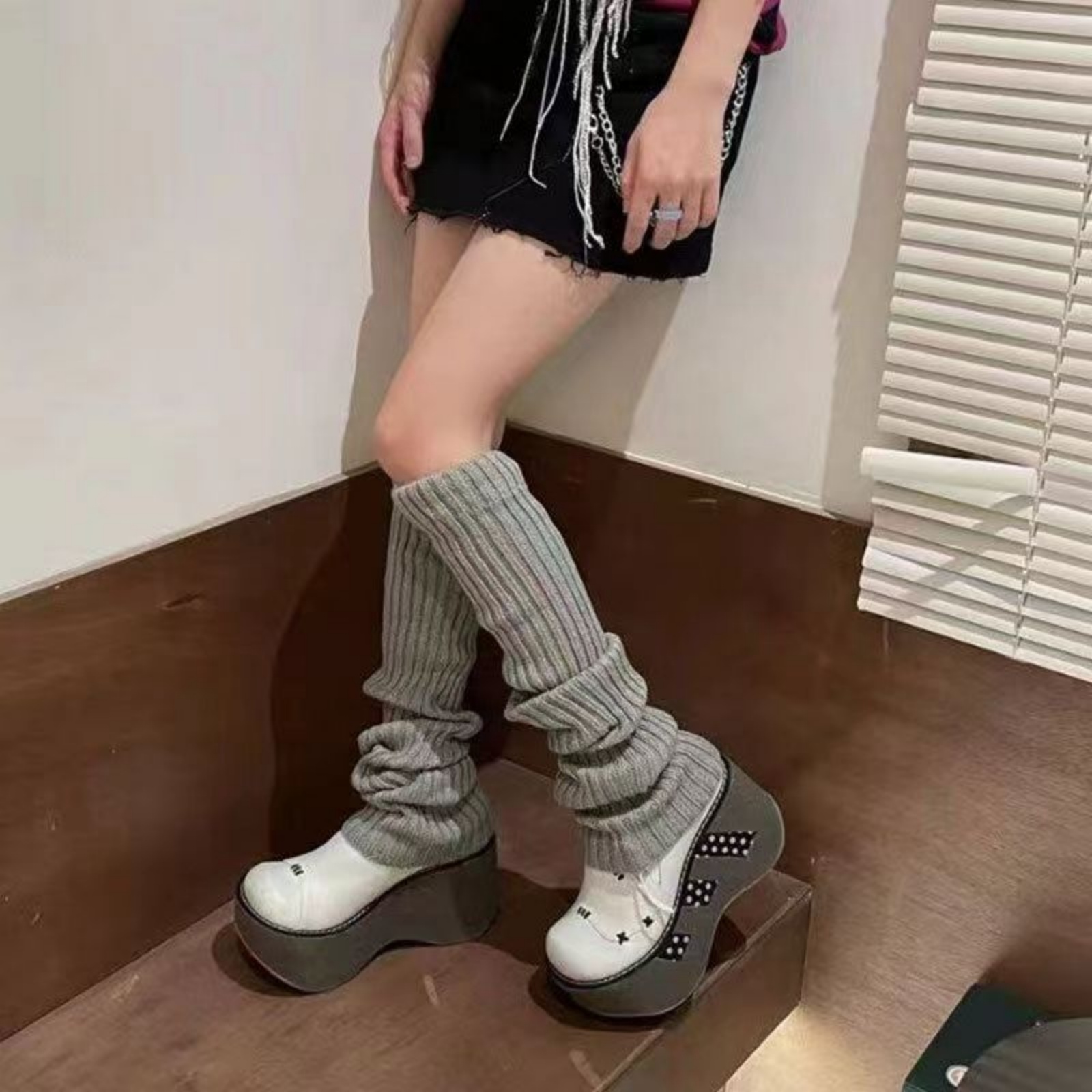 Korean Style Knitted Leg Warme - đánh giá và giá Street Fashion Korea