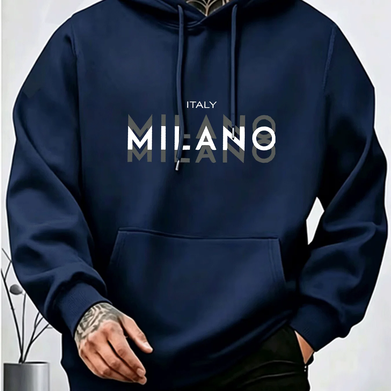 Men's MILANO Letter Print Hood - đánh giá và giá Street Fashion Milano