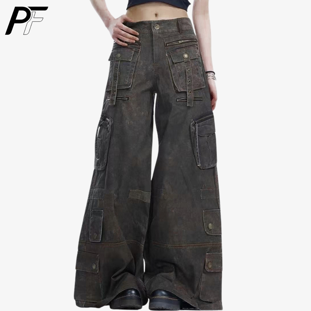 Grunge Techwear Wide Leg Cargo - đánh giá và giá Street Fashion Jeans Men
