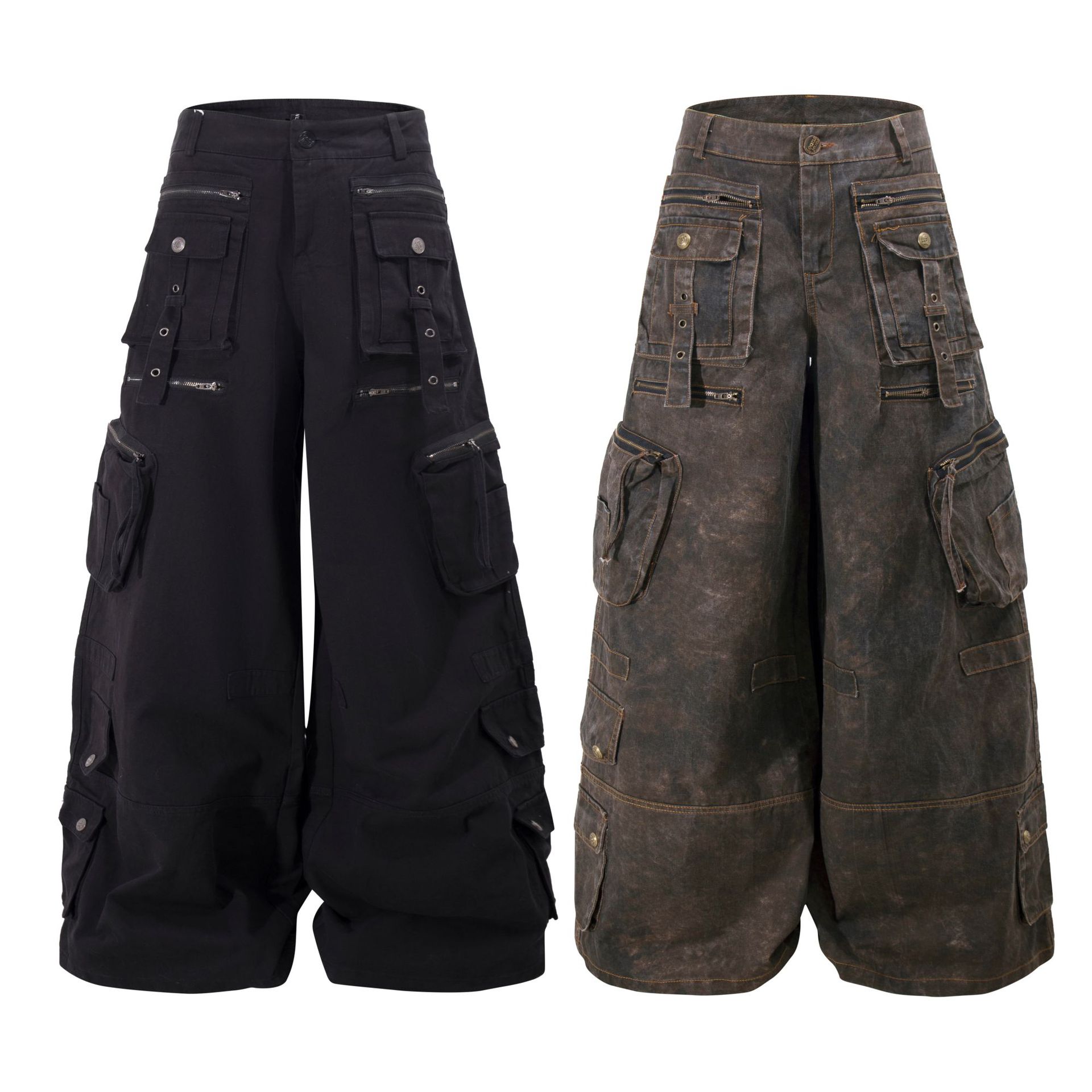 Grunge Techwear Wide Leg Cargo - đánh giá và giá Street Fashion Jeans Men