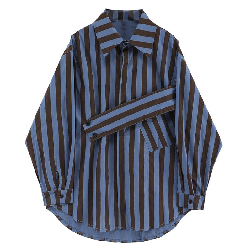 Korean striped shirt with asym - đánh giá và giá Street Fashion Korea