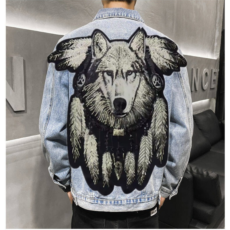 America Vintage Heavy Wolf Emb - đánh giá và giá Street Fashion Jeans Men
